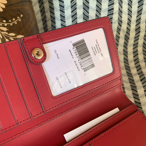 Kate spade large slim bifold wallet rosso red - Picture 7 of 7